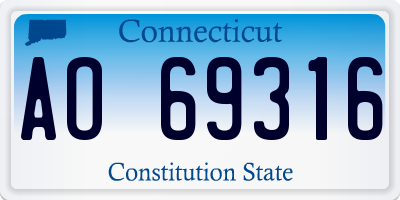 CT license plate AO69316