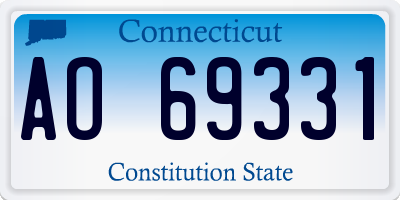 CT license plate AO69331
