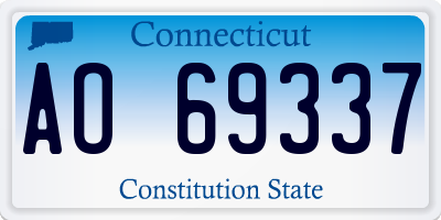 CT license plate AO69337