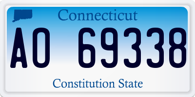 CT license plate AO69338