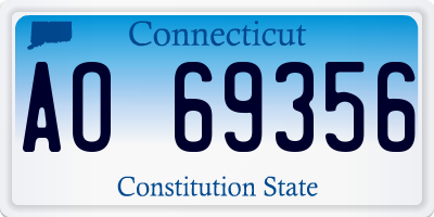 CT license plate AO69356
