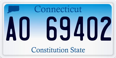 CT license plate AO69402