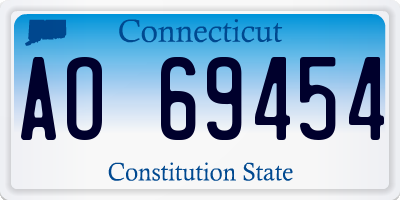 CT license plate AO69454