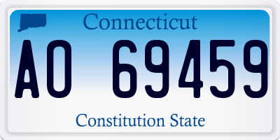 CT license plate AO69459