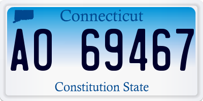 CT license plate AO69467
