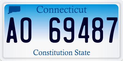 CT license plate AO69487