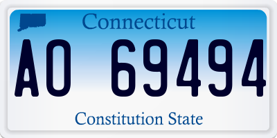 CT license plate AO69494