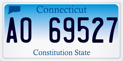 CT license plate AO69527