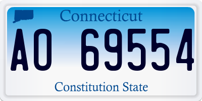 CT license plate AO69554