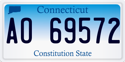 CT license plate AO69572