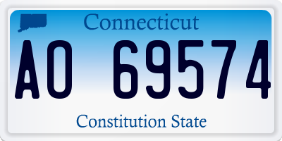 CT license plate AO69574
