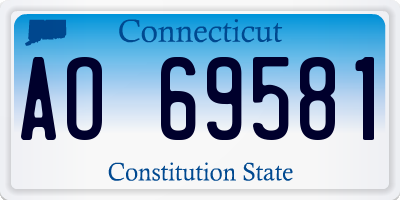 CT license plate AO69581