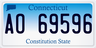 CT license plate AO69596