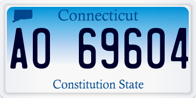 CT license plate AO69604