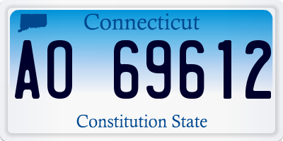 CT license plate AO69612