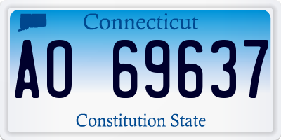 CT license plate AO69637