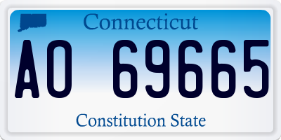 CT license plate AO69665