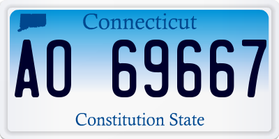CT license plate AO69667