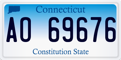 CT license plate AO69676