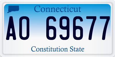 CT license plate AO69677