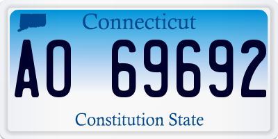 CT license plate AO69692