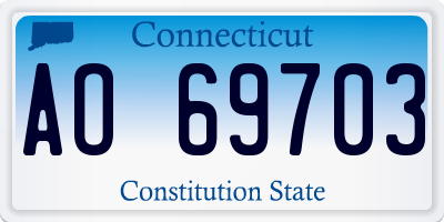 CT license plate AO69703