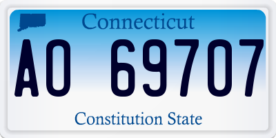 CT license plate AO69707