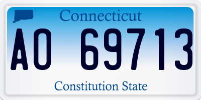 CT license plate AO69713