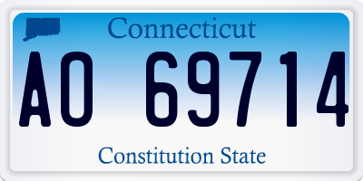 CT license plate AO69714