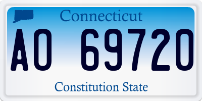 CT license plate AO69720