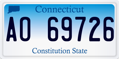 CT license plate AO69726