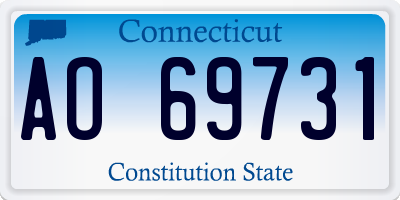 CT license plate AO69731
