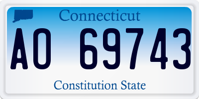 CT license plate AO69743