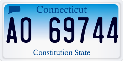 CT license plate AO69744
