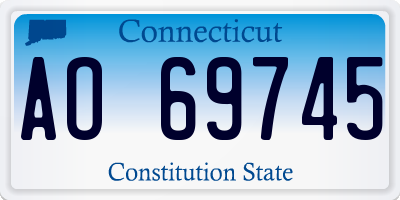 CT license plate AO69745