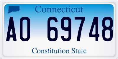 CT license plate AO69748