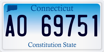 CT license plate AO69751