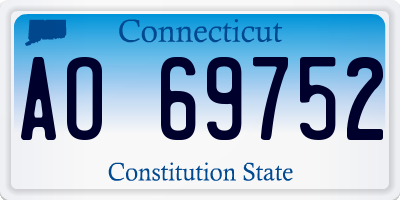 CT license plate AO69752