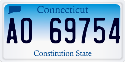 CT license plate AO69754