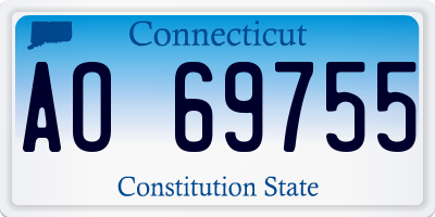 CT license plate AO69755