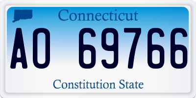 CT license plate AO69766