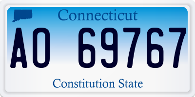 CT license plate AO69767