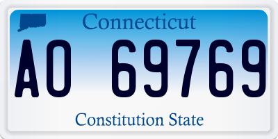 CT license plate AO69769