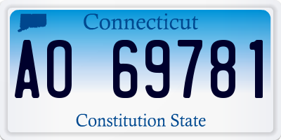 CT license plate AO69781