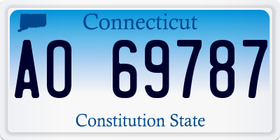 CT license plate AO69787