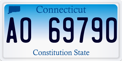 CT license plate AO69790