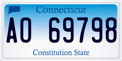 CT license plate AO69798