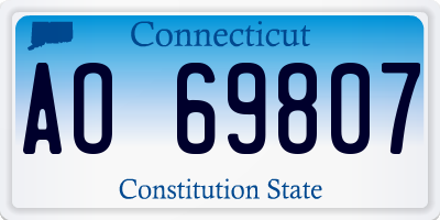 CT license plate AO69807