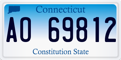 CT license plate AO69812