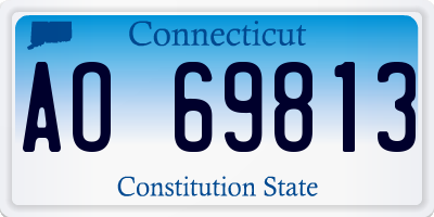 CT license plate AO69813